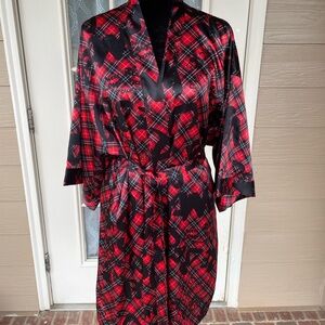 Victoria's Secret Red and Black Plaid Robe
